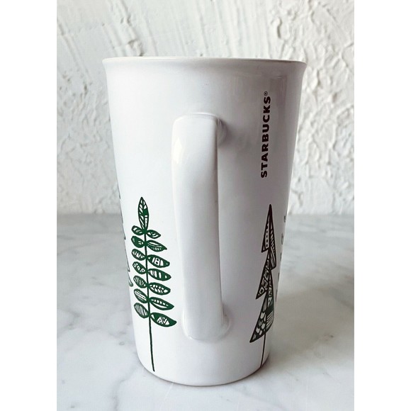 Starbucks 2015 Holiday Green Christmas Trees Tall 14.67 fl oz Mug - Coffee Cup - Picture 3 of 6